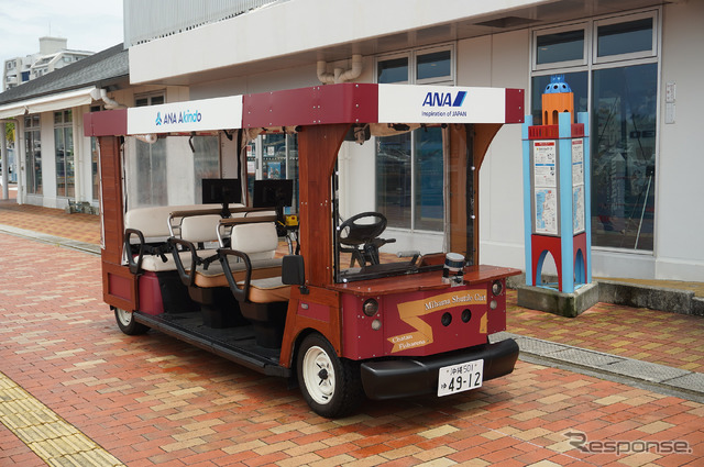 北谷町を周遊する「美浜シャトルカート」