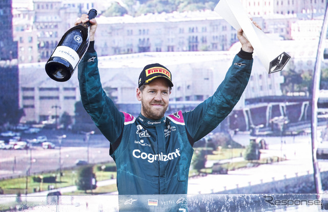 セバスチャン・ベッテル(アストンマーティン)が今季2022年限りでのF1引退を発表(写真は2021年F1アゼルバイジャンGP=2位)。