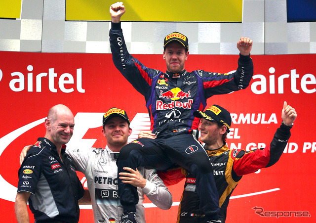 2013年、インドGPで4年連続のチャンピオン獲得を決定(当時はレッドブル所属)。