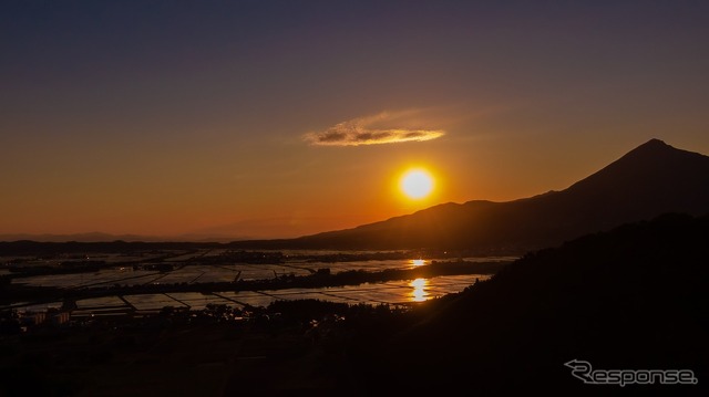RVパークリステル猪苗代から見る夕日