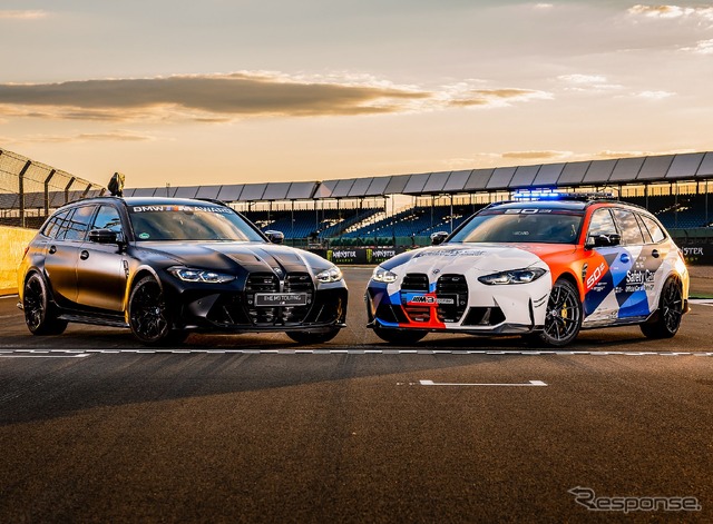 BMW M3 ツーリング・コンペティション（左）と同MotoGPセーフティカー