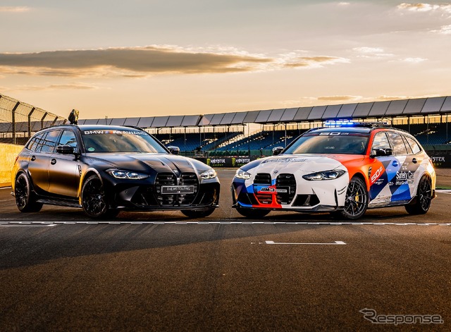 BMW M3 ツーリング・コンペティション(左)と同MotoGPセーフティカー