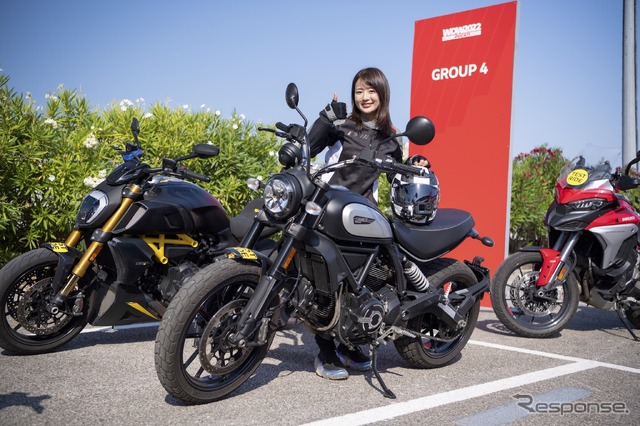 現行スクランブラーの試乗セッションに運よく参加!イタリアの公道ライドを満喫した平嶋夏海さん