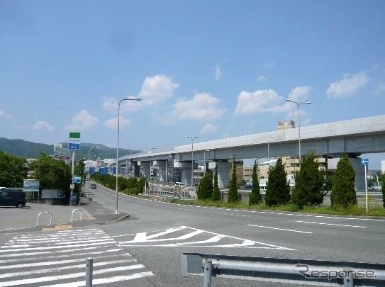 高架線となる箕面船場阪大前~箕面萱野間。