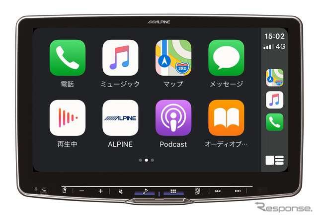 「Apple CarPlay」と「androidauto」に対応した市販ディスプレイオーディオの一例(アルパイン・DAF11Z)。