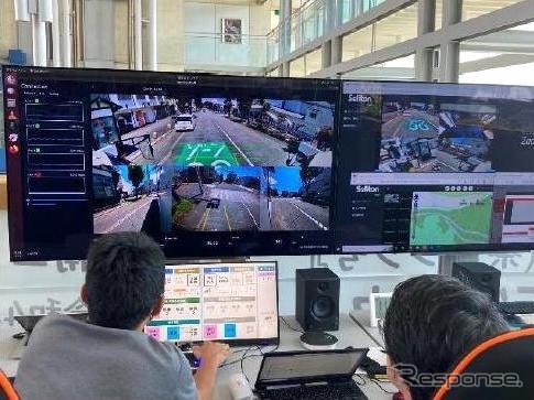自動運転車両の遠隔監視設備のイメージ