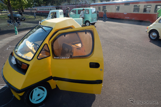 当日最小のクラシックカー『ミツオカbubu501』。排気量はわずか49cc。