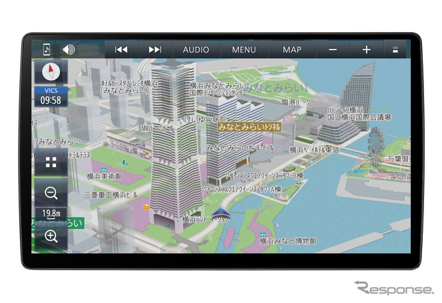 「ハイレゾ音源」の再生が可能な「AV一体型ナビ」の一例(パナソニック・ストラーダ CN-F1X10BHD)。