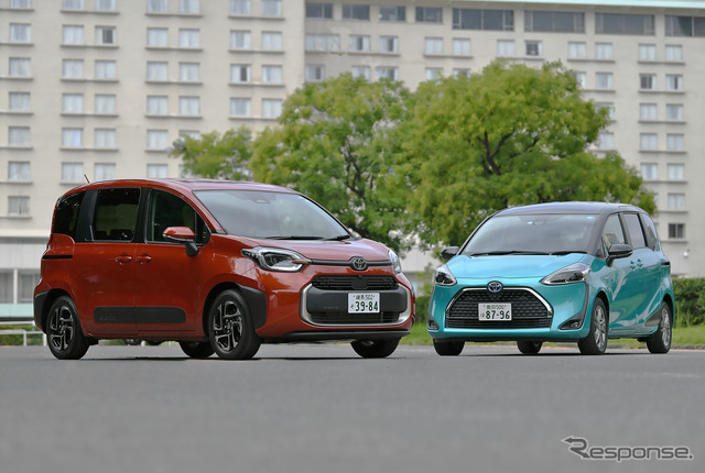 トヨタ シエンタ 新型(左)と旧型(右)