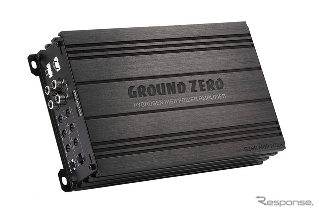 「ハイレベルインプット」を備えた「外部パワーアンプ」の一例(グラウンドゼロ・GZHA MINI FOUR)。