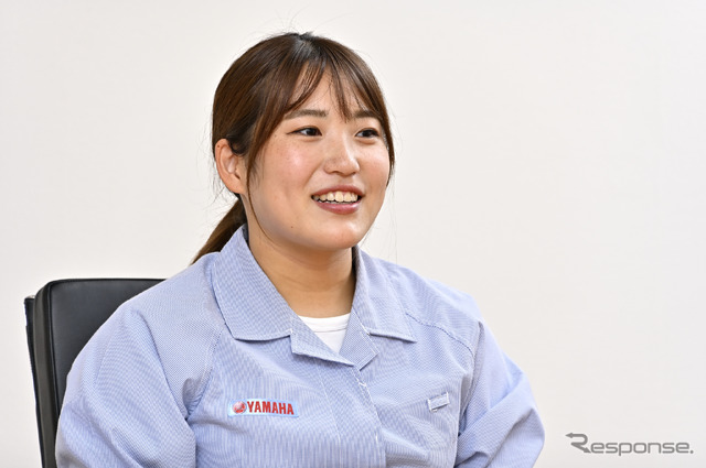 ヤマハ発動機でテストライダーを務める、元レーサーの中山愛理さん