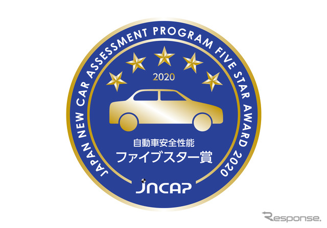 「自動車安全性能 ファイブスター賞」のワッペン。