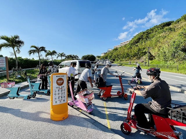 電動三輪モビリティのシェアリングサービス「沖縄GOGO!シェア」