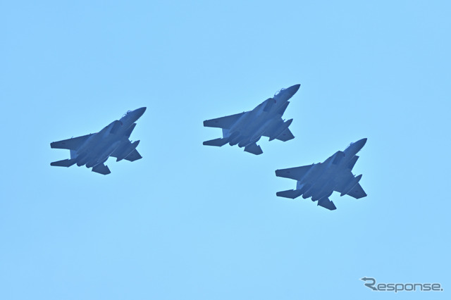 航空自衛隊 F-15DJによるフライパス