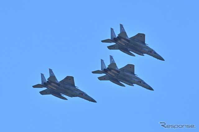 航空自衛隊 F-15DJによるフライパス