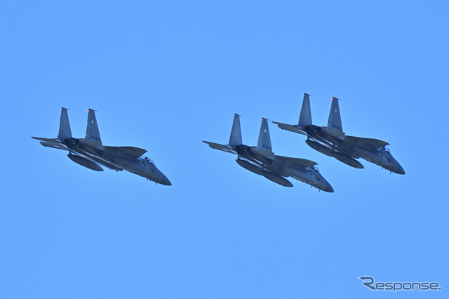 航空自衛隊 F-15DJによるフライパス