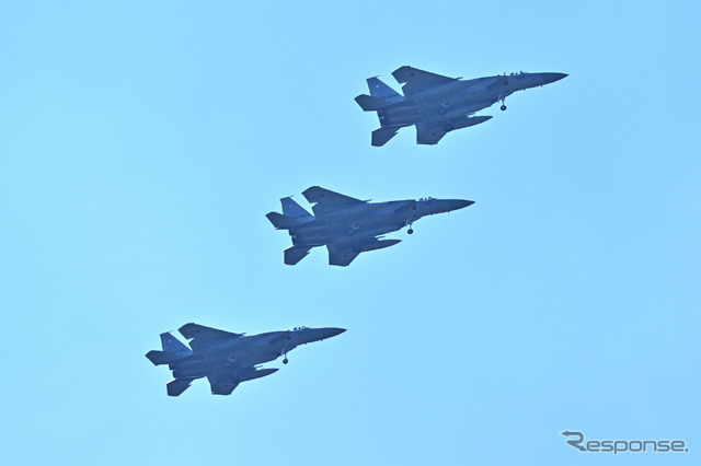 航空自衛隊 F-15DJによるフライパス