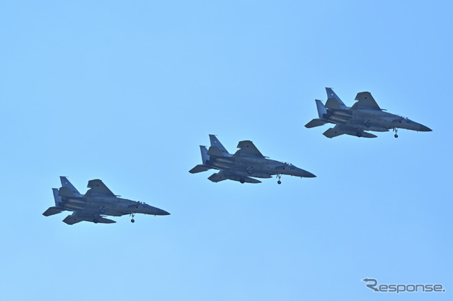 航空自衛隊 F-15DJによるフライパス