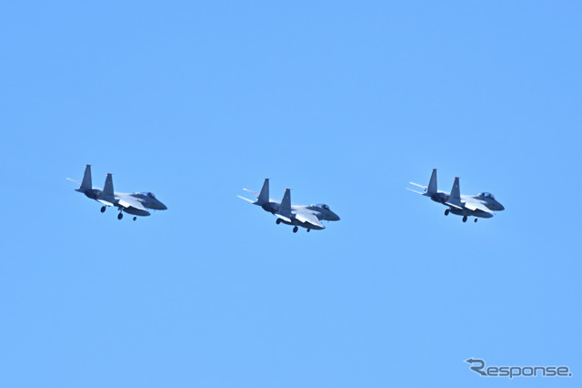 航空自衛隊 F-15DJによるフライパス