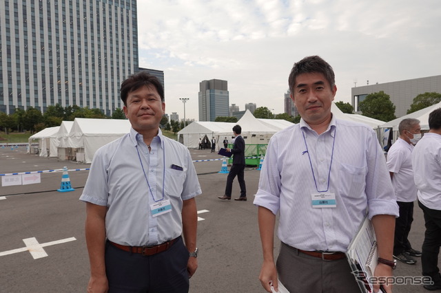 スバル技術本部ADAS開発部の荒井英樹さん(左)と阿部幸一さん