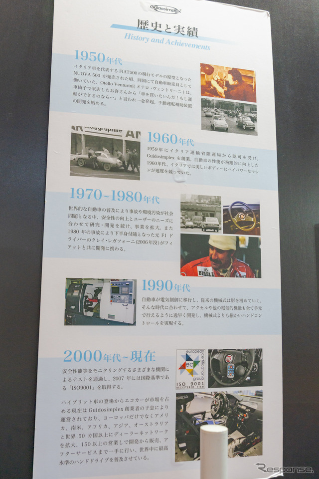 Guidosimplexの歴史と実績のポスターも展示されていた。