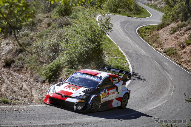 スペイン戦7位の#18 勝田貴元(GR Yaris Rally1 HYBRID)。