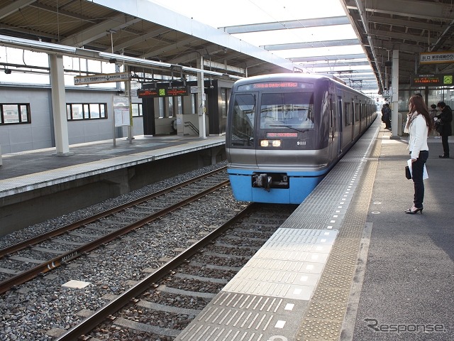一部の『スカイライナー』が停車することになった北総鉄道新鎌ヶ谷駅。
