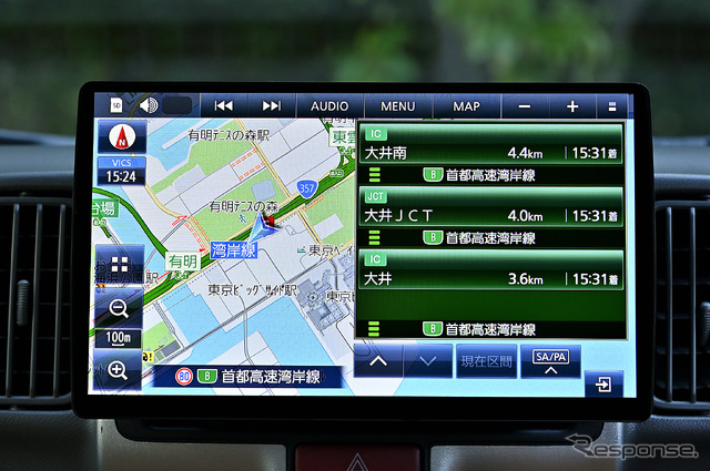 高速道路標示は先3ヶ所まで表示される