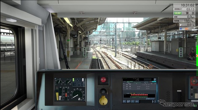 「東海道線」の開発中イメージ。車両はE233系3000番台で、基本パックは東京→品川間、DLCは東京→熱海間を配信。なお、早期アクセス版のユーザーは無料のアップデートにより本格配信後の基本パックを楽しめるが、アップデート後は早期アクセス版の利用ができなくなる。