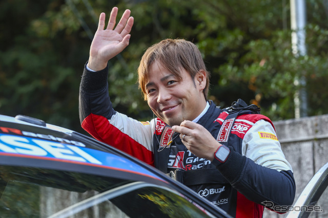母国戦で3位表彰台という結果を残した#18 勝田貴元(トヨタ)。