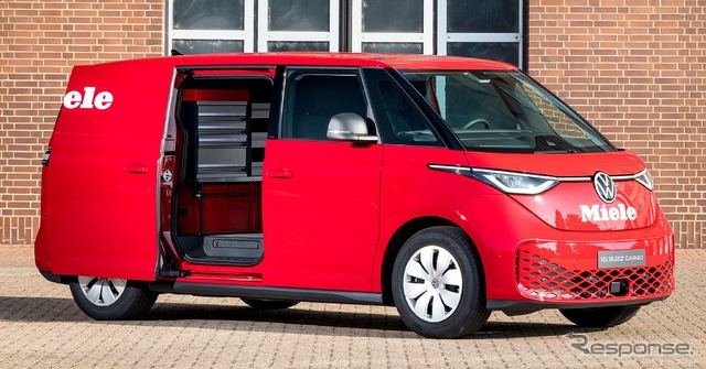 ドイツのプレミアム家電ブランド「Miele（ミーレ）」に納車されたフォルクスワーゲン ID.Buzz カーゴ。移動家電サービス車両として活用