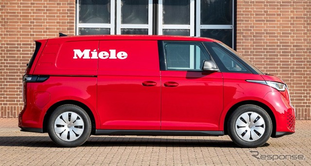 ドイツのプレミアム家電ブランド「Miele（ミーレ）」に納車されたフォルクスワーゲン ID.Buzz カーゴ。移動家電サービス車両として活用