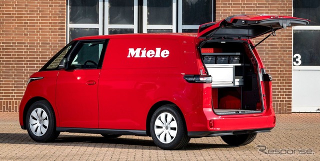 ドイツのプレミアム家電ブランド「Miele（ミーレ）」に納車されたフォルクスワーゲン ID.Buzz カーゴ。移動家電サービス車両として活用
