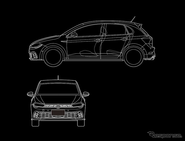 VW ポロ GTI 三面図イメージ