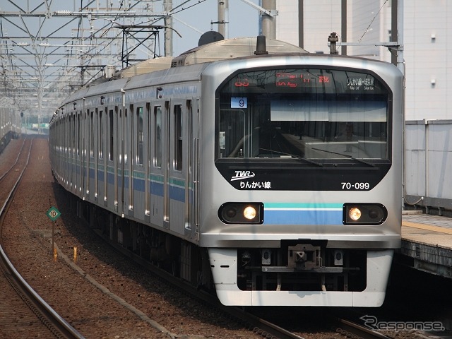 ゆりかもめとともに、有明・東京ビッグサイト駅(仮称)で「都心部・臨海地域地下鉄」との乗換え利便が図られる東京臨海高速鉄道りんかい線。