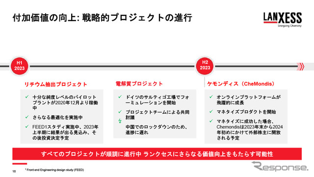 3つの「戦略的プロジェクト」で付加価値の向上を図るという
