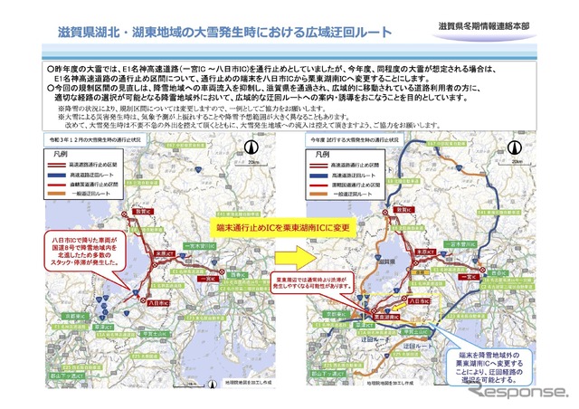 滋賀県湖北・湖東地域の大雪発生時における広域迂回ルート
