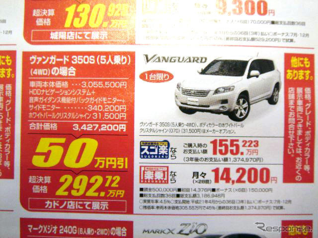 【逃がすな 値引き情報】37万、40万、50万円引き…SUV & RV