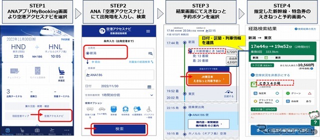 ANA空港アクセスナビからの利用イメージ