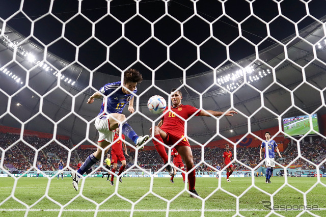 ワールドカップ、日本対ドイツ。日本の2点目は#17田中碧