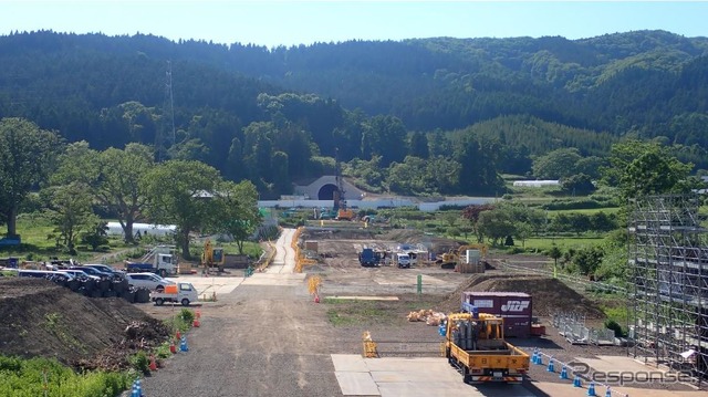 7月から工事が開始された新函館北斗駅に近い、市渡高架橋他工区。