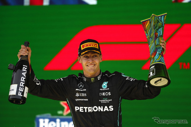 2022年のサンパウロGPで自身F1初優勝を果たしたジョージ・ラッセル。