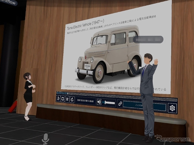 1947年、国の政策で電気自動車が奨励されたときに作られた「たま電気自動車」。走行距離65Km、最高速度35km/h。