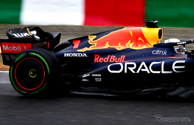 レッドブルのF1マシンには「HONDA」のロゴが2022年日本GP(写真)から復活した。