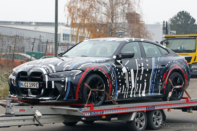 BMW M社が開発する4モーターEVのプロトタイプ(スクープ写真)