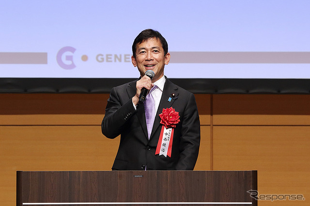 コンテスト中盤で基調講演した 中西健治 衆議院議員(ゼネテック ビジネスコンテスト「DXチャレンジ2022」)