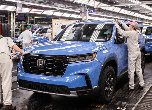 ホンダの米国アラバマ工場で生産を開始した パイロット 新型の「トレイルスポーツ」