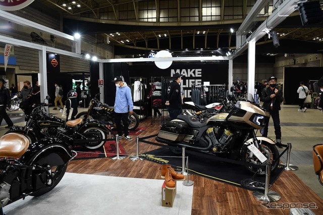 Indian Motorcycleのブース。