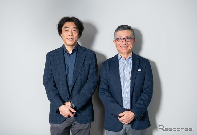 ソニー・ホンダモビリティ 代表取締役社長兼COOの川西泉氏(左)と代表取締役会長兼CEOの水野泰秀氏(右)