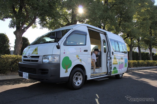 子ども車内放置検知システム実証のイメージ（実際の車両とは異なる）